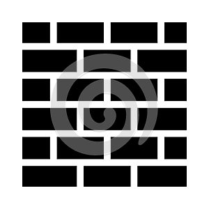 Brick glyph flat vector icon