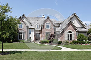 Brick home with cedar roof