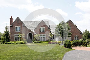 Brick home in suburbs