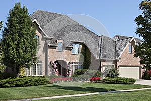 Brick home in suburbs