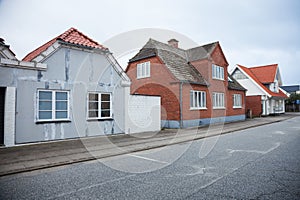 Brick house in Denmark on the road