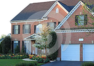 Brick House with Flowerbed