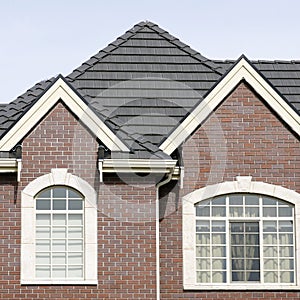 Brick House Home Exterior Tile Roof