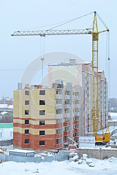 Brick house under construction