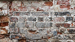 Brick House wall with flaking plaster