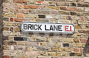 Brick Lane Street Sign, London, England