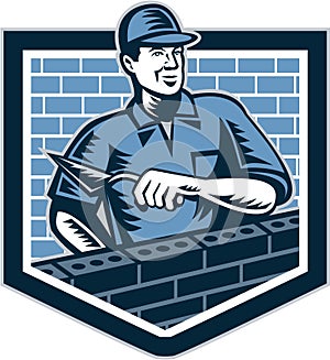 Brick Layer Mason Masonry Worker Retro