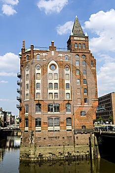 Brick-lined red houses at the Speicherstadt