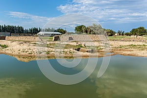 Brick made of clay and straw