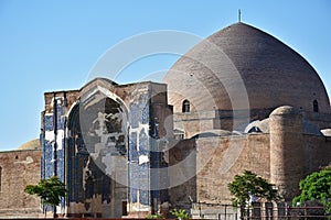 Brick made dome of Blue Mosque or Masjid Kabud , Tabriz, Iran