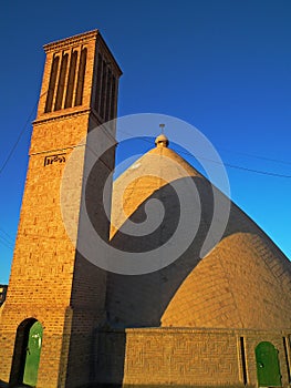 Brick made historical Ice house or Yakhchal in Naein city, Isfahan , Iran