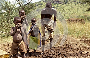 Brick making in Uganda.