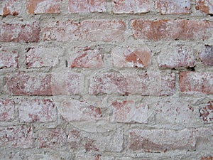 Brick masonry freed from plaster