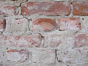 Brick masonry freed from plaster