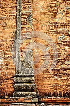 Brick wall with fretwork