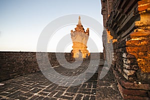 Brick pagoda structure.