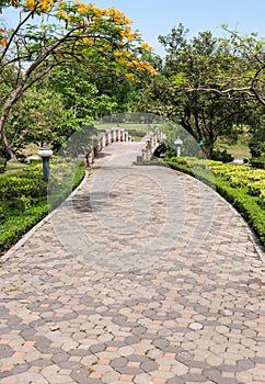 Brick pathway