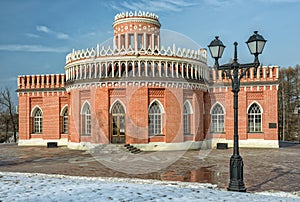 Brick pavilion in Tsaritsino park. Moscow