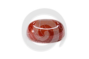 Brick red dragon white vein agate crystal cabochon