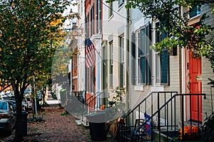 Brick row houses in Old Town, Alexandria, Virginia