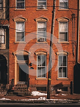 Brick rowhouse in Lancaster, Pennsylvania