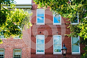 Brick rowhouses on Bond Street in Fells Point, Baltimore, Maryland