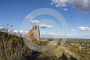 Ruins of the pyrities works and view of Charters Towers photo