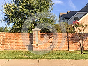 Brick screen walls residential houses in Dallas-Fort Worth area,