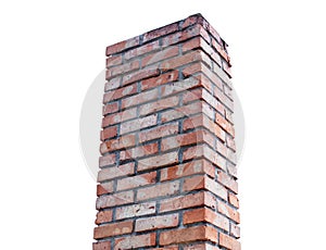 Brick smokestack isolated on white