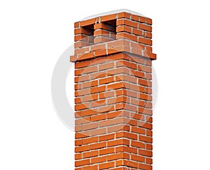 Brick smokestack isolated on white