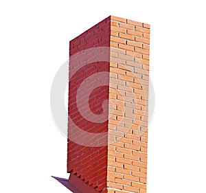 Brick smokestack isolated on white