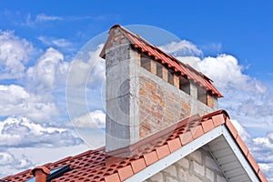 brick smokestack isolated on white