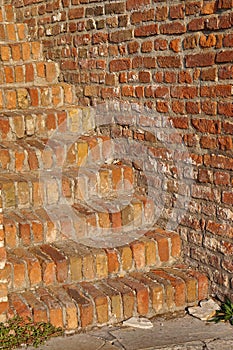 Brick stairs wall