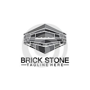 Brick stone logo vector icon illustration design  template