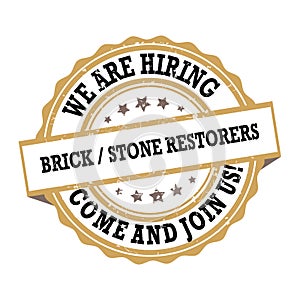 Brick / Stone restorers - We are hiring - Printable label