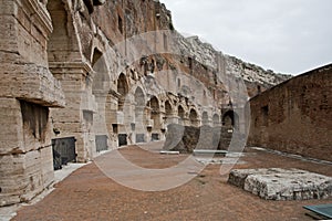 Ruins of walkway at colosseum