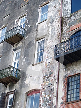 Brick Stone and Stucco Building