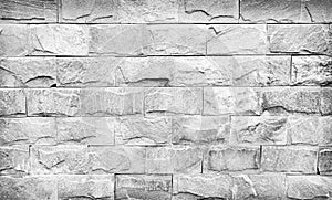 Brick stone texture on wall horizontal pattern white gray background