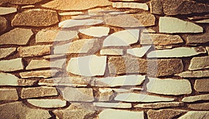 Brick stone wall stack of medieval natural stone texture background or rock strata boundary the rock seamless abstract and