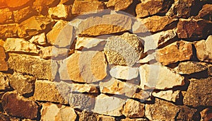 Brick stone wall stack of medieval natural stone texture background or rock strata boundary the rock seamless abstract and