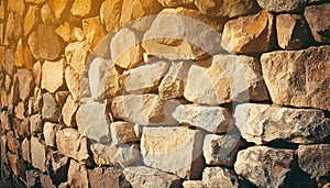 Brick stone wall stack of medieval natural stone texture background or rock strata boundary the rock seamless abstract and