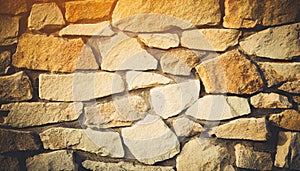 Brick stone wall stack of medieval natural stone texture background or rock strata boundary the rock seamless abstract and