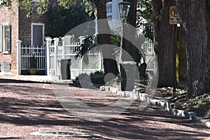 Brick street in Savannah Georgia