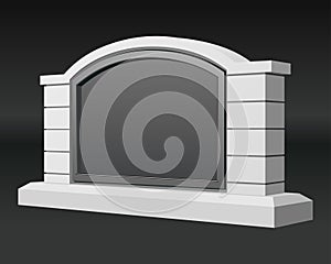 Brick structure with blank banner photo
