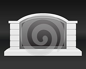 Brick structure with blank banner photo