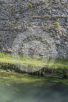 brick texture of city walls, Treviso, Italy