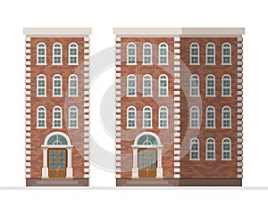 Brick townhouse apartament vector illustration isolated on white background photo