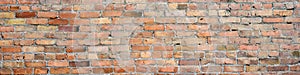 Brick wall as a rough textured and patterned abstract background