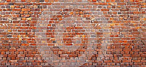 Old brick wall Background, texture of red brickwork.