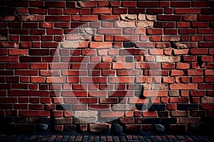 brick wall background texture red brick. AI Generated